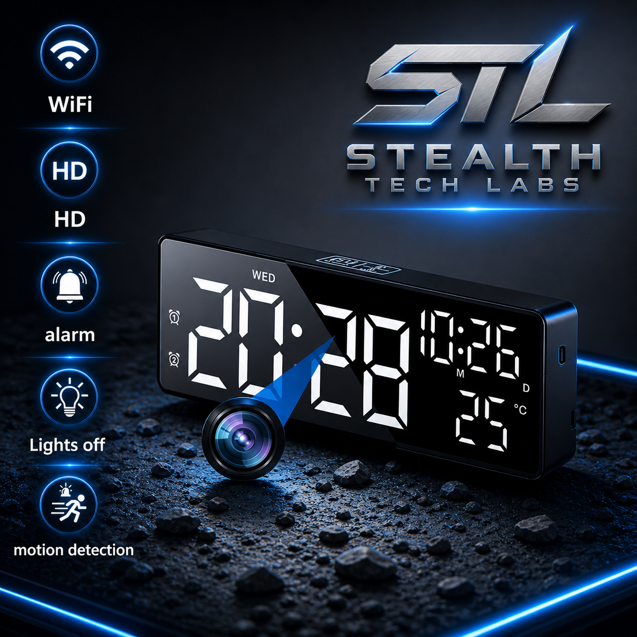 4K HIDDEN CLOCK CAMERA