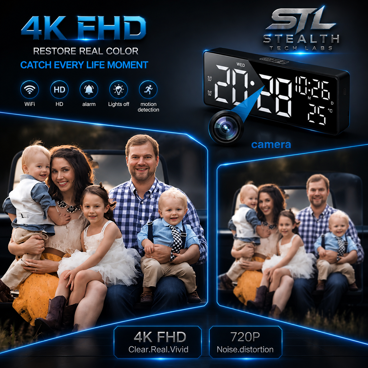 4K HIDDEN CLOCK CAMERA